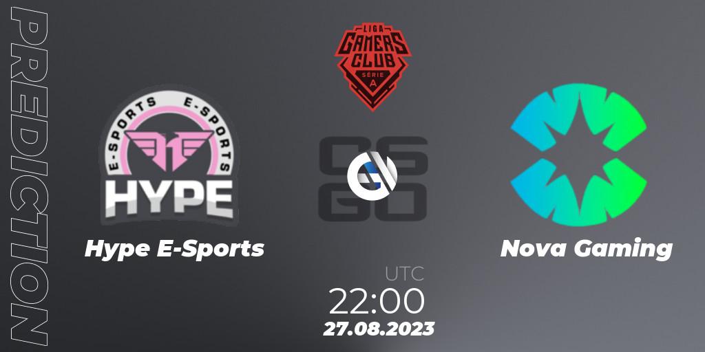 Hype E-Sports - Nova Gaming: ennuste. 27.08.2023 at 22:00, Counter-Strike (CS2), Gamers Club Liga Série A: August 2023