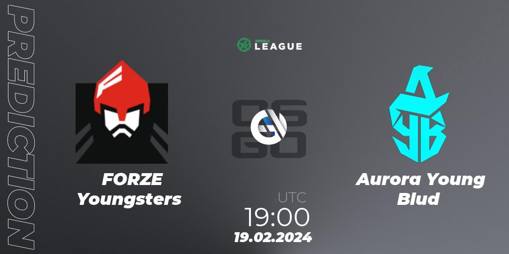 FORZE Youngsters - Aurora Young Blud: ennuste. 19.02.2024 at 19:00, Counter-Strike (CS2), ESEA Season 48: Advanced Division - Europe