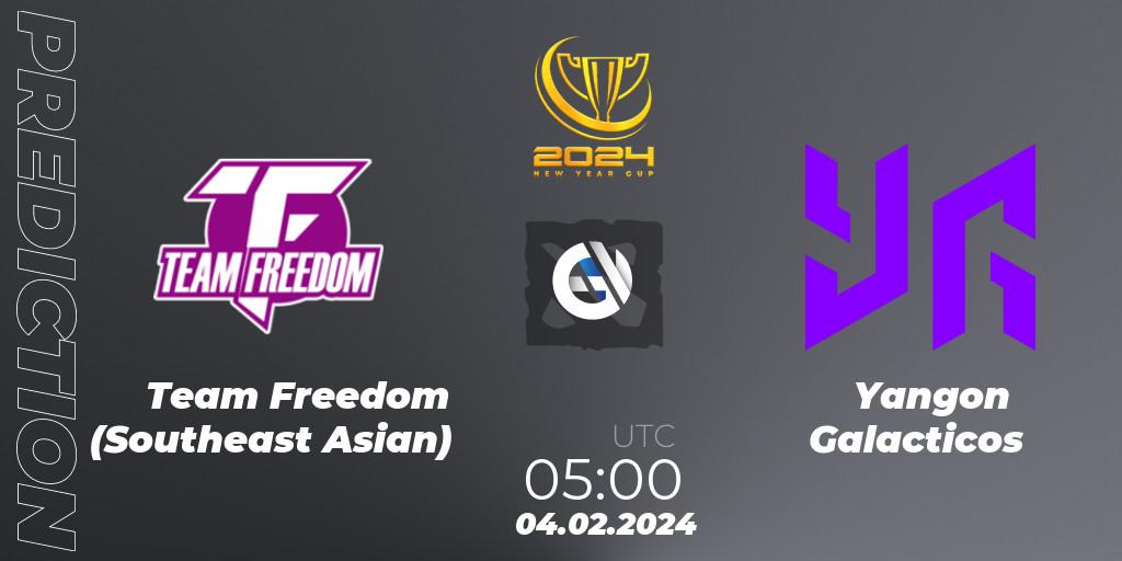 Team Freedom (Southeast Asian) - Yangon Galacticos: ennuste. 04.02.2024 at 05:09, Dota 2, New Year Cup 2024