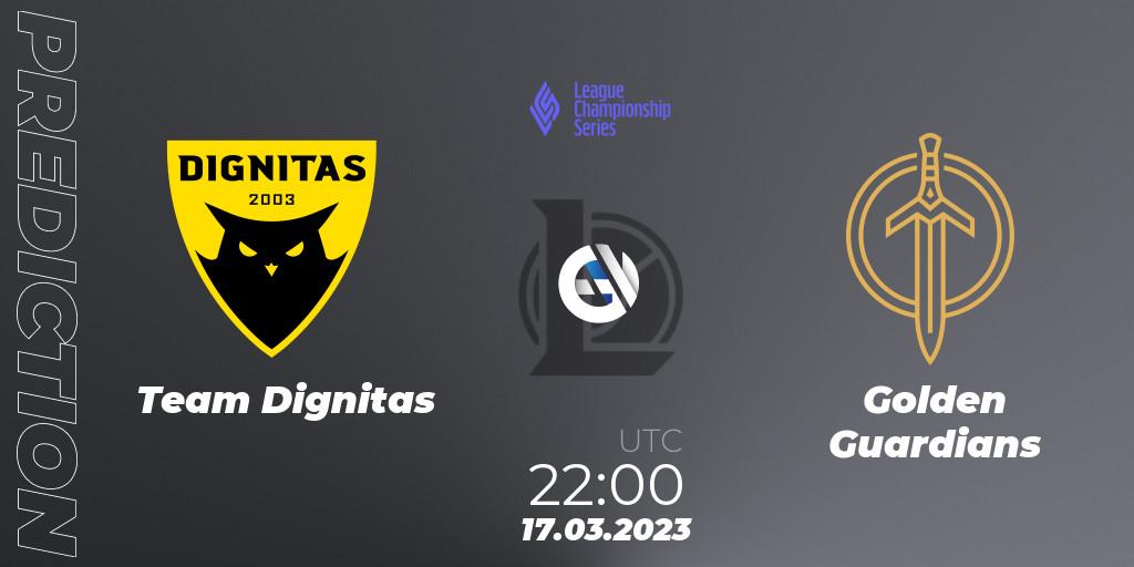 Team Dignitas - Golden Guardians: ennuste. 18.03.2023 at 00:00, LoL, LCS Spring 2023 - Group Stage