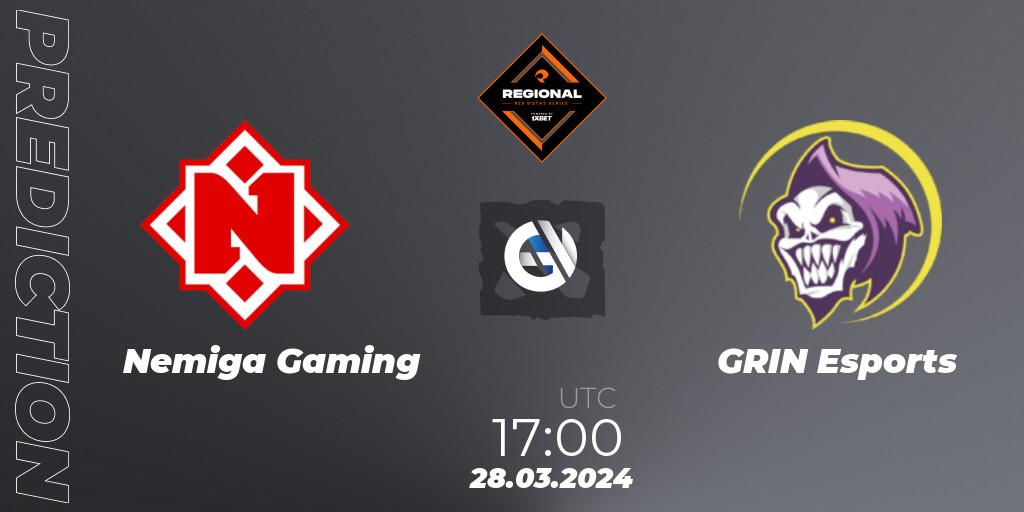Nemiga Gaming - GRIN Esports: ennuste. 28.03.24, Dota 2, RES Regional Series: EU #1