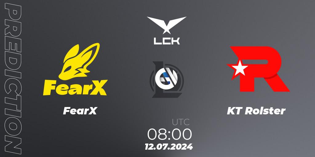 FearX - KT Rolster: ennuste. 12.07.2024 at 08:00, LoL, LCK Summer 2024 Group Stage