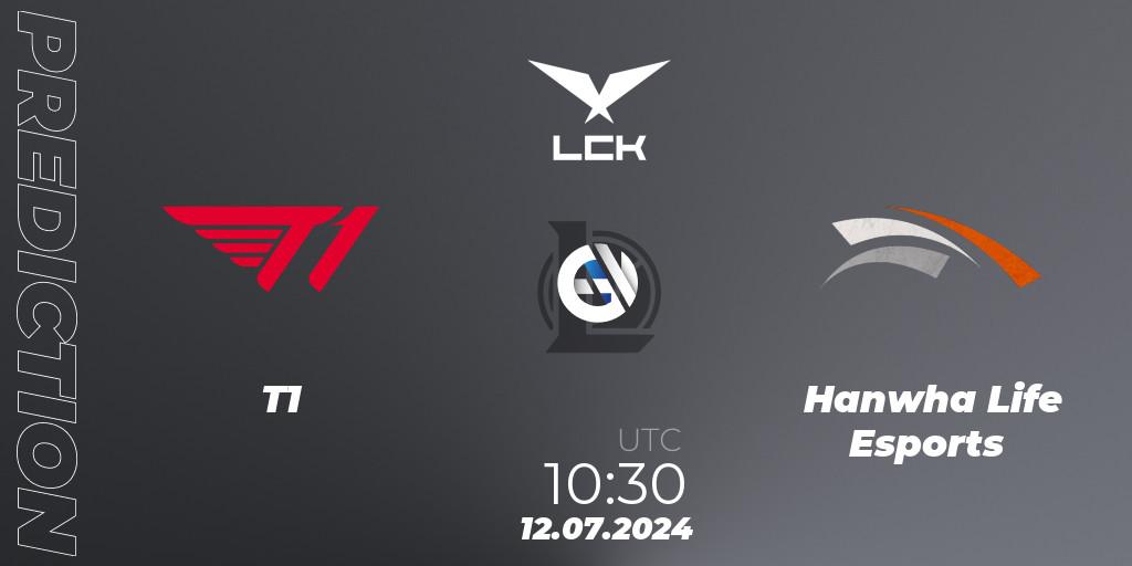 T1 - Hanwha Life Esports: ennuste. 12.07.2024 at 10:30, LoL, LCK Summer 2024 Group Stage