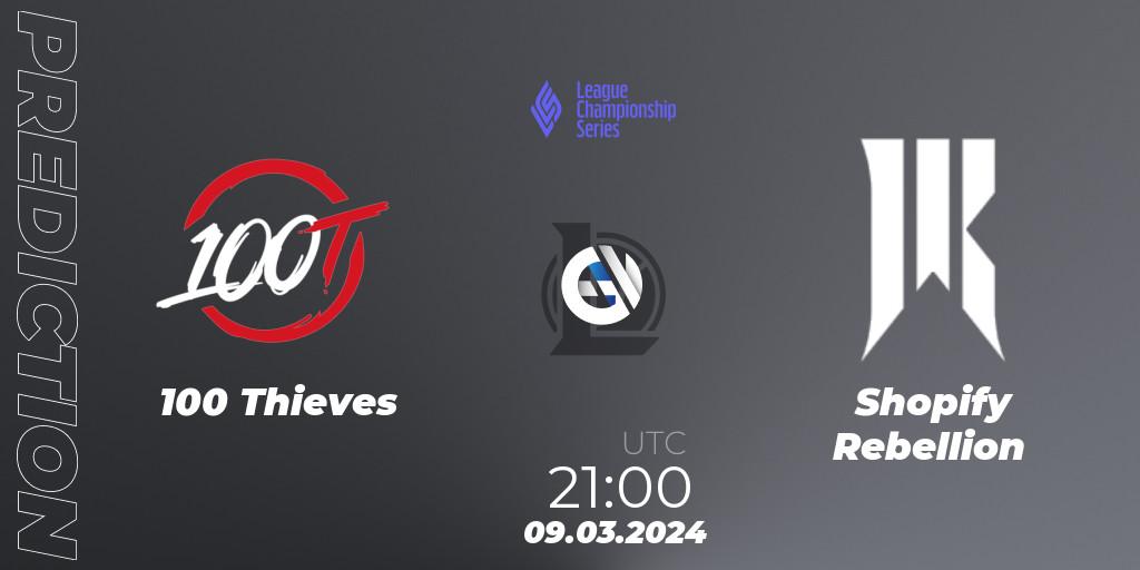 100 Thieves - Shopify Rebellion: ennuste. 10.03.24, LoL, LCS Spring 2024 - Group Stage