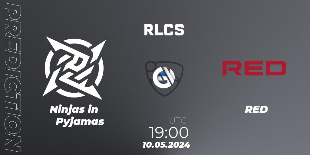 Ninjas in Pyjamas - RED: ennuste. 10.05.2024 at 19:00, Rocket League, RLCS 2024 - Major 2: SAM Open Qualifier 5