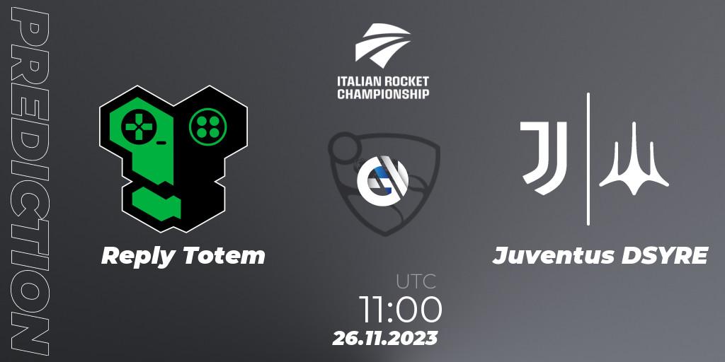 Reply Totem - Juventus DSYRE: ennuste. 26.11.2023 at 11:00, Rocket League, Italian Rocket Championship Season 11 Serie A Finals