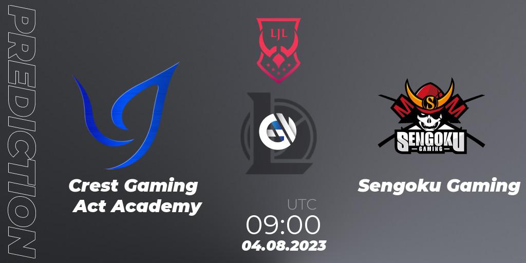 Crest Gaming Act Academy - Sengoku Gaming: ennuste. 04.08.23, LoL, LJL Summer 2023