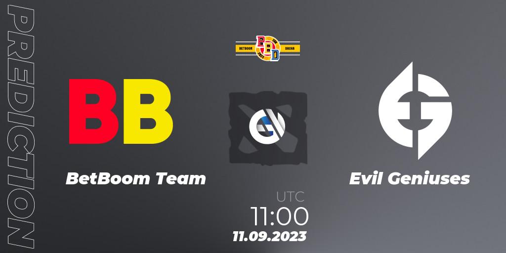 BetBoom Team - Evil Geniuses: ennuste. 11.09.2023 at 12:00, Dota 2, BetBoom Dacha