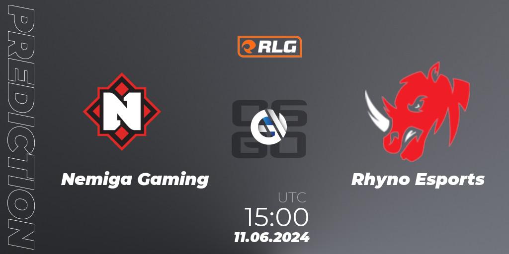 Nemiga Gaming - Rhyno Esports: ennuste. 11.06.2024 at 15:00, Counter-Strike (CS2), RES European Series #5