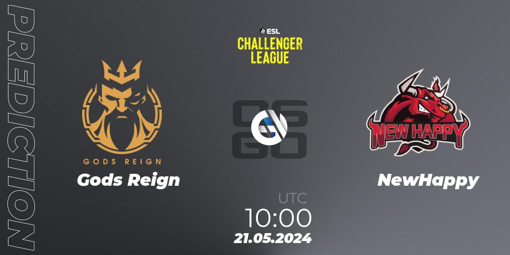 Gods Reign - NewHappy: ennuste. 21.05.2024 at 08:00, Counter-Strike (CS2), ESL Challenger League Season 47: Asia
