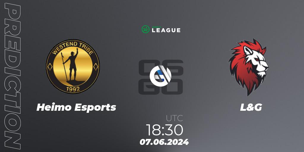 Heimo Esports - L&G: ennuste. 06.06.2024 at 15:00, Counter-Strike (CS2), ESEA Season 49: Main Division - Europe
