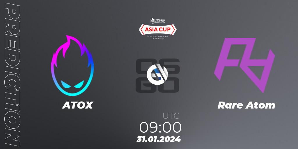 ATOX - Rare Atom: ennuste. 31.01.24, CS2 (CS:GO), 5E Arena Asia Cup Spring 2024 - BLAST Premier Qualifier