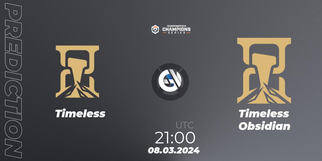 Timeless - Timeless Obsidian: ennuste. 08.03.2024 at 21:00, Overwatch, Overwatch Champions Series 2024 - North America Stage 1 Group Stage