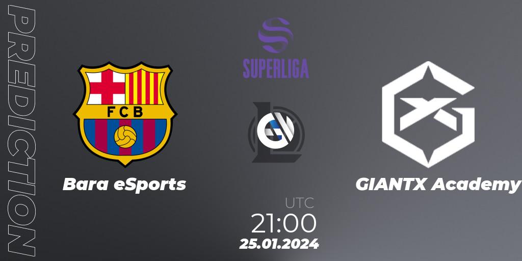 Barça eSports - GIANTX Academy: ennuste. 25.01.2024 at 21:00, LoL, Superliga Spring 2024 - Group Stage