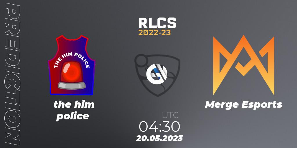 the him police - Merge Esports: ennuste. 20.05.2023 at 04:30, Rocket League, RLCS 2022-23 - Spring: Oceania Regional 2 - Spring Cup