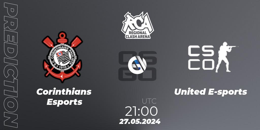 Corinthians Esports - United E-sports: ennuste. 27.05.2024 at 21:00, Counter-Strike (CS2), Regional Clash Arena South America: Closed Qualifier