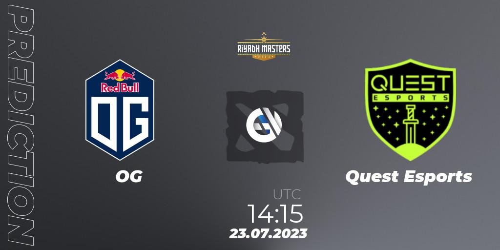 OG - PSG Quest: ennuste. 23.07.2023 at 14:37, Dota 2, Riyadh Masters 2023 - Group Stage