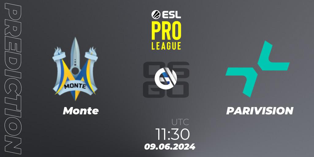 Monte - PARIVISION: ennuste. 09.06.2024 at 11:30, Counter-Strike (CS2), ESL Pro League Season 20: European Conference