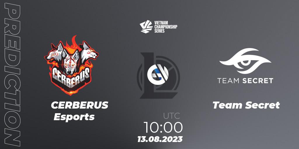 CERBERUS Esports - Team Secret: ennuste. 13.08.2023 at 10:00, LoL, VCS Dusk 2023