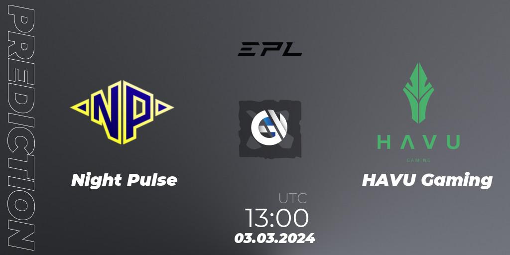 Night Pulse - HAVU Gaming: ennuste. 03.03.2024 at 13:00, Dota 2, European Pro League Season 17: Division 2