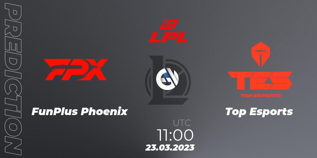 FunPlus Phoenix - Top Esports: ennuste. 23.03.23, LoL, LPL Spring 2023 - Group Stage