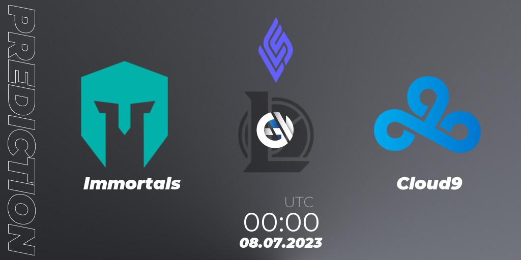 Immortals - Cloud9: ennuste. 07.07.2023 at 23:00, LoL, LCS Summer 2023 - Group Stage