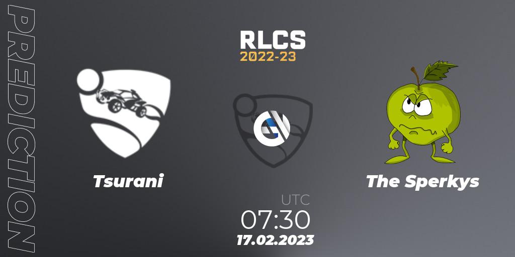 Tsurani - The Sperkys: ennuste. 17.02.2023 at 07:30, Rocket League, RLCS 2022-23 - Winter: Oceania Regional 2 - Winter Cup