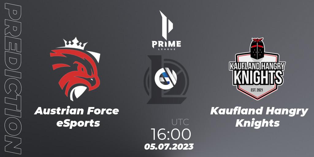 Austrian Force eSports - Kaufland Hangry Knights: ennuste. 05.07.2023 at 16:00, LoL, Prime League 2nd Division Summer 2023