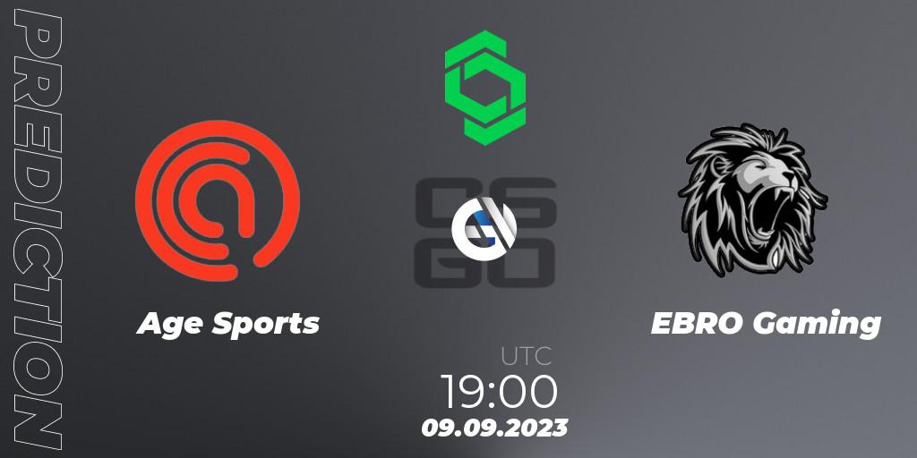 Age Sports - EBRO Gaming: ennuste. 09.09.2023 at 19:30, Counter-Strike (CS2), CCT South America Series #11: Closed Qualifier