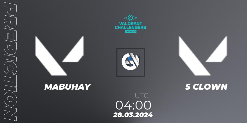 MABUHAY - 5 CLOWN: ennuste. 28.03.24, VALORANT, VALORANT Challengers Indonesia 2024: Split 1