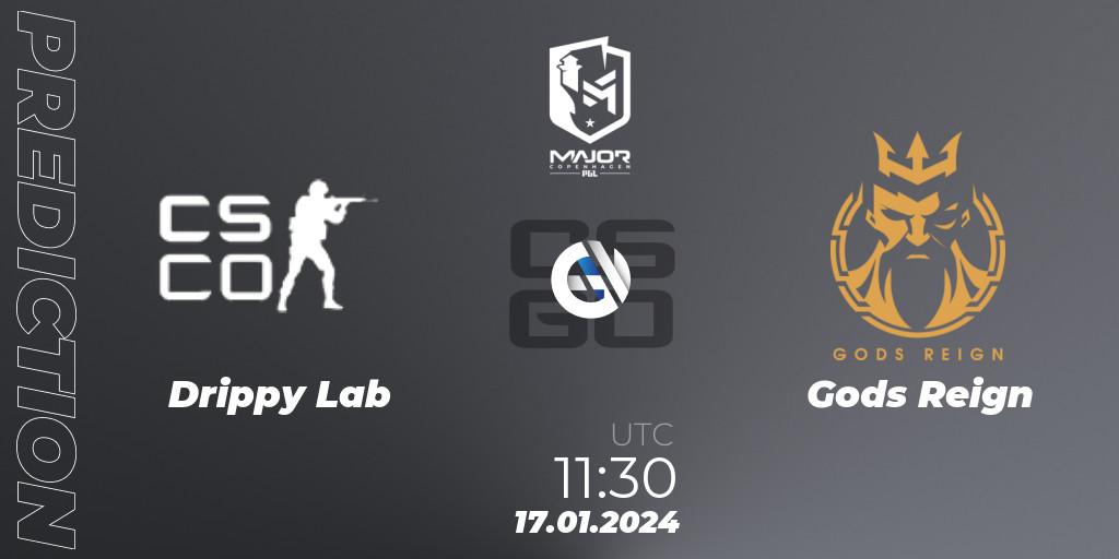 Drippy Lab - Gods Reign: ennuste. 17.01.2024 at 11:35, Counter-Strike (CS2), PGL CS2 Major Copenhagen 2024 Asia RMR Open Qualifier