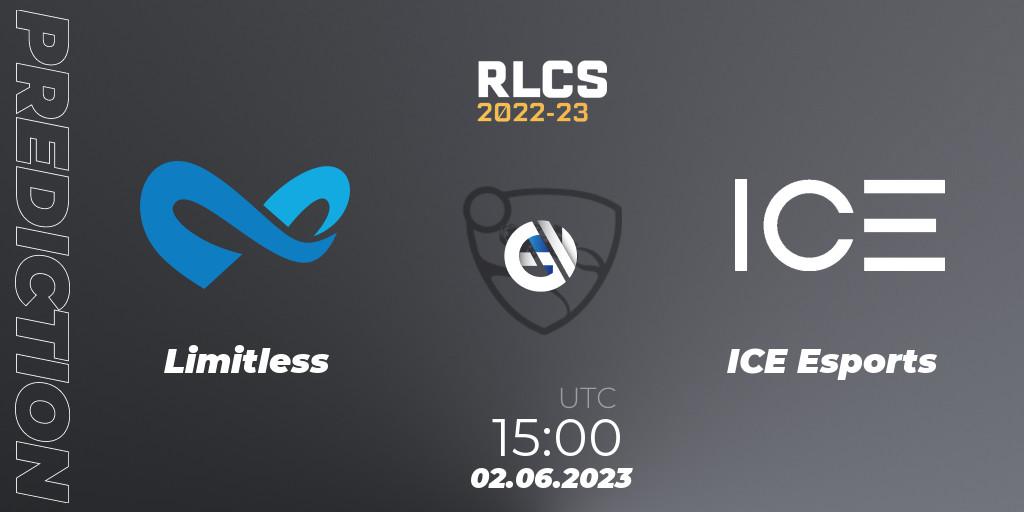 Limitless - ICE Esports: ennuste. 09.06.23, Rocket League, RLCS 2022-23 - Spring: Sub-Saharan Africa Regional 3 - Spring Invitational