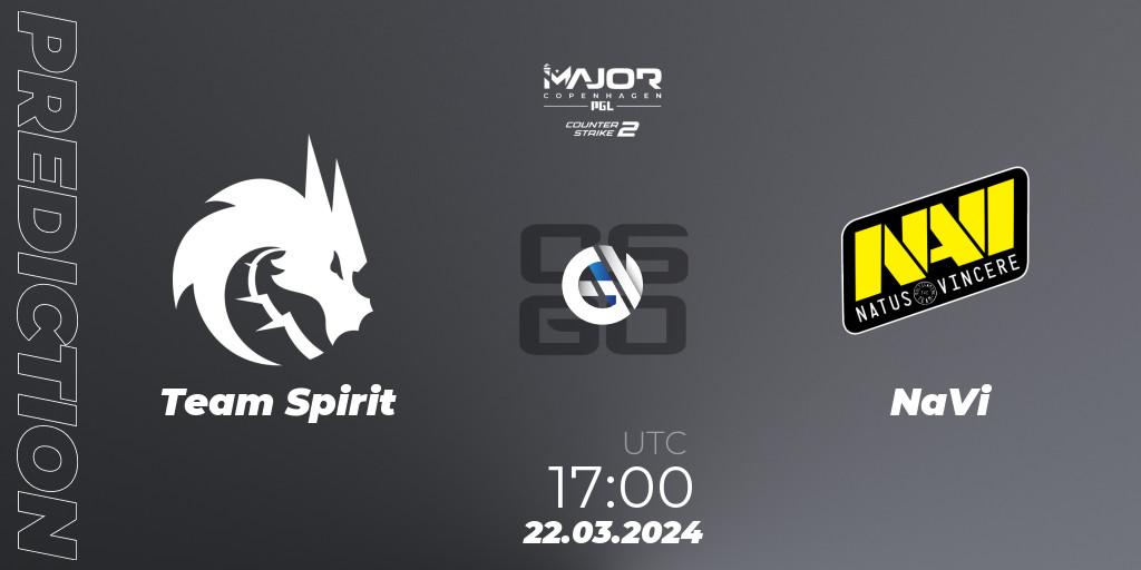 Team Spirit - NaVi: ennuste. 22.03.24, CS2 (CS:GO), PGL CS2 Major Copenhagen 2024