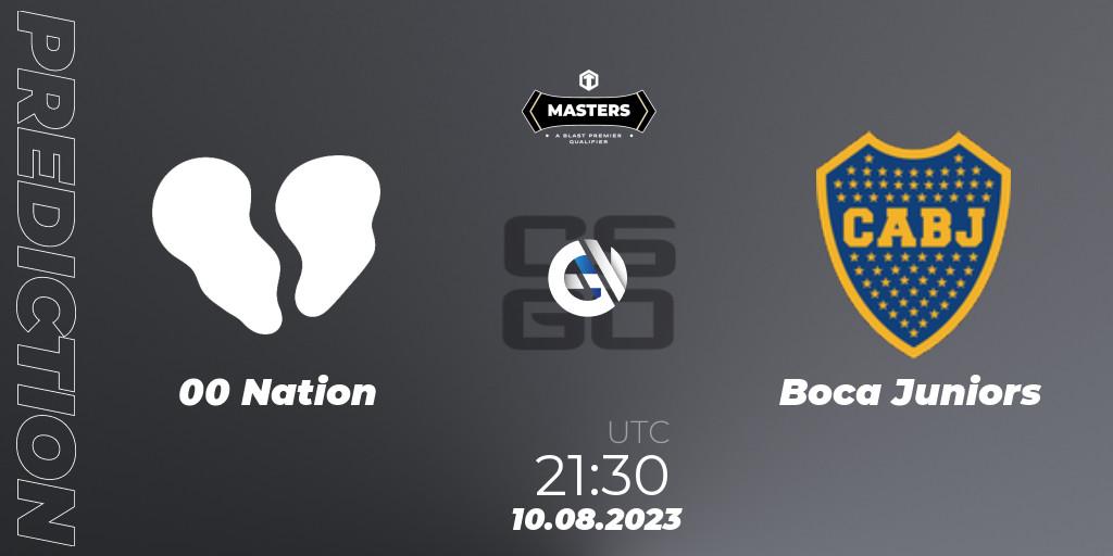 00 Nation - Boca Juniors: ennuste. 10.08.2023 at 21:50, Counter-Strike (CS2), TG Masters: Fall 2023