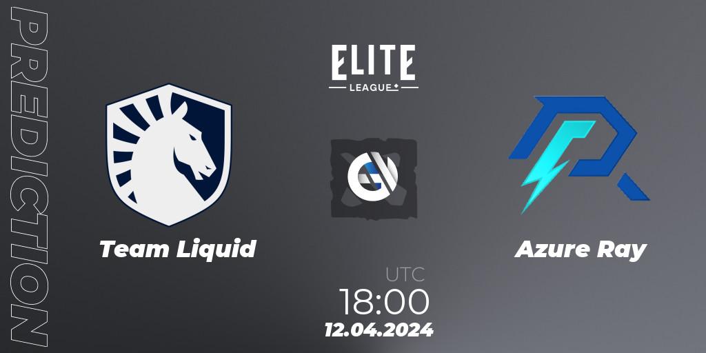 Team Liquid - Azure Ray: ennuste. 12.04.2024 at 18:00, Dota 2, Elite League