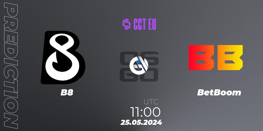 B8 - BetBoom: ennuste. 25.05.2024 at 14:55, Counter-Strike (CS2), CCT Season 2 European Series #3