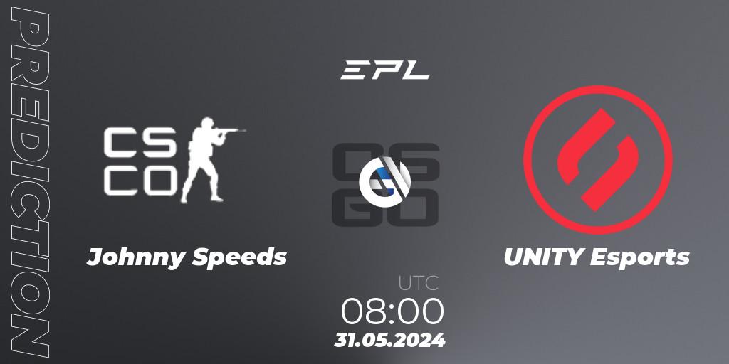 Johnny Speeds - UNITY Esports: ennuste. 31.05.2024 at 08:00, Counter-Strike (CS2), European Pro League Season 16