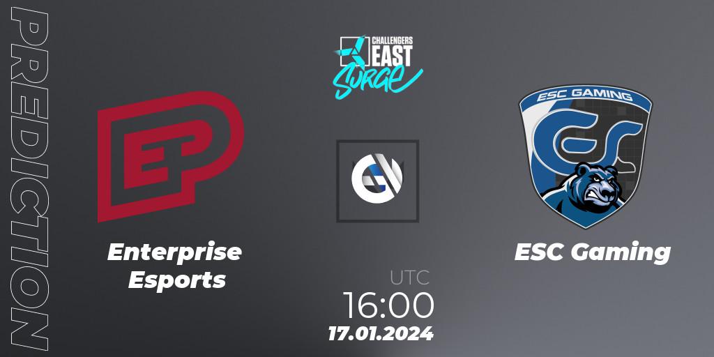 Enterprise Esports - ESC Gaming: ennuste. 17.01.24, VALORANT, VALORANT Challengers 2024 East: Surge Split 1