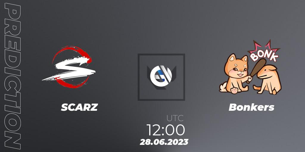 SCARZ - Bonkers: ennuste. 28.06.2023 at 18:10, VALORANT, VALORANT Challengers Ascension 2023: Pacific - Group Stage