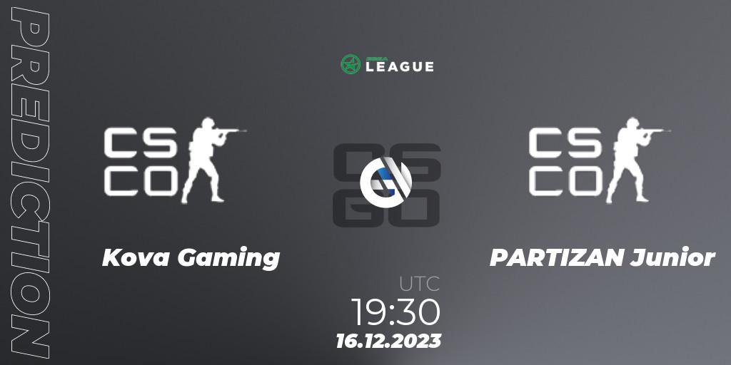 Kova Gaming - PARTIZAN Junior: ennuste. 16.12.2023 at 19:30, Counter-Strike (CS2), ESEA Season 47: Intermediate Division - Europe
