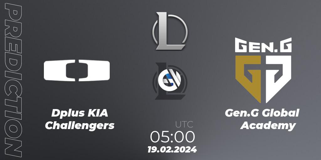 Dplus KIA Challengers - Gen.G Global Academy: ennuste. 19.02.2024 at 05:00, LoL, LCK Challengers League 2024 Spring - Group Stage
