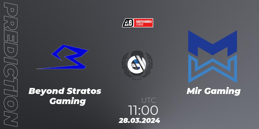 Beyond Stratos Gaming - Mir Gaming: ennuste. 28.03.2024 at 11:00, Rainbow Six, South Korea League 2024 - Stage 1