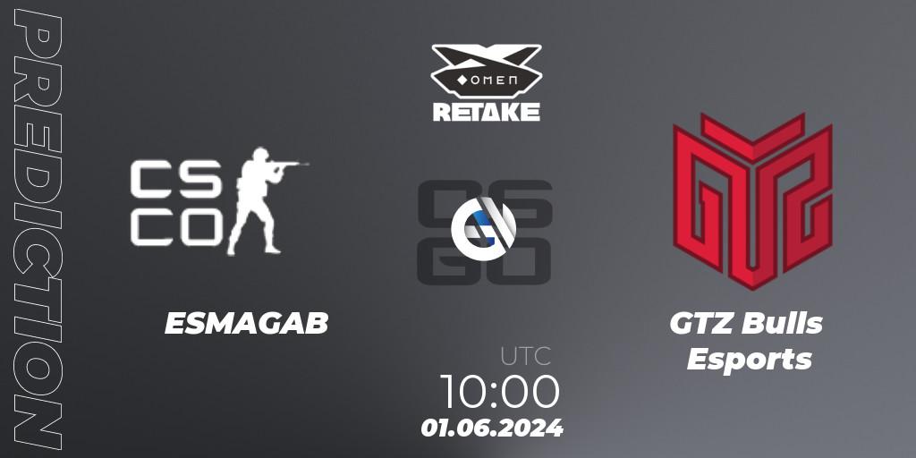 ESMAGAB - GTZ Bulls Esports: ennuste. 01.06.2024 at 10:00, Counter-Strike (CS2), Circuito Retake Season 8: Take #3