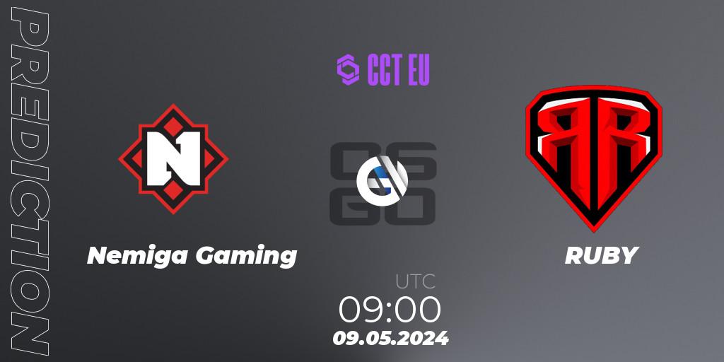 Nemiga Gaming - RUBY: ennuste. 10.05.2024 at 09:00, Counter-Strike (CS2), CCT Season 2 Europe Series 2 