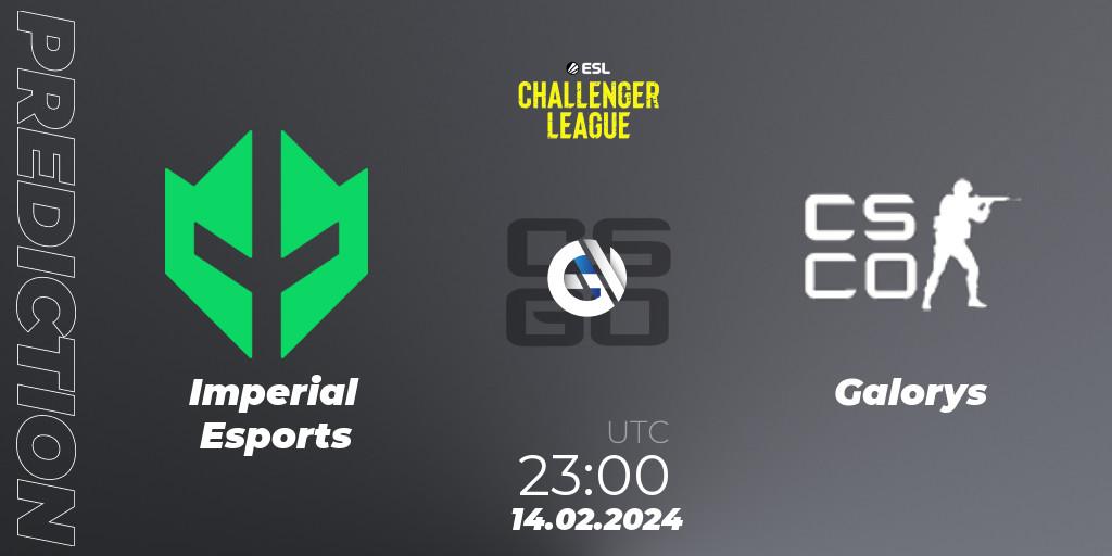 Imperial Esports - Galorys: ennuste. 16.02.2024 at 17:00, Counter-Strike (CS2), ESL Challenger League Season 47: South America