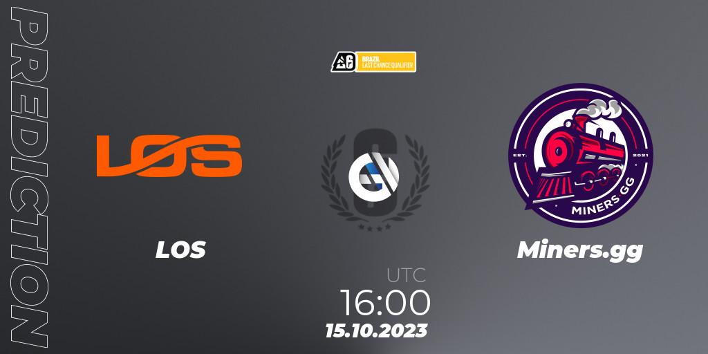 LOS - Miners.gg: ennuste. 15.10.2023 at 16:00, Rainbow Six, Brazil League 2023 - Stage 2 - Last Chance Qualifiers