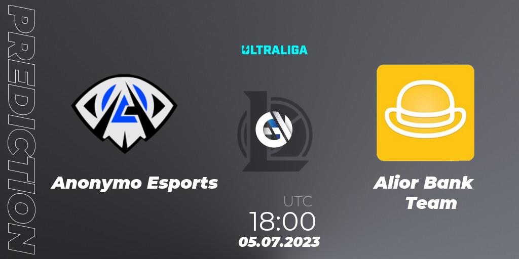 Anonymo Esports - Alior Bank Team: ennuste. 05.07.2023 at 18:00, LoL, Ultraliga Season 10 2023 Regular Season
