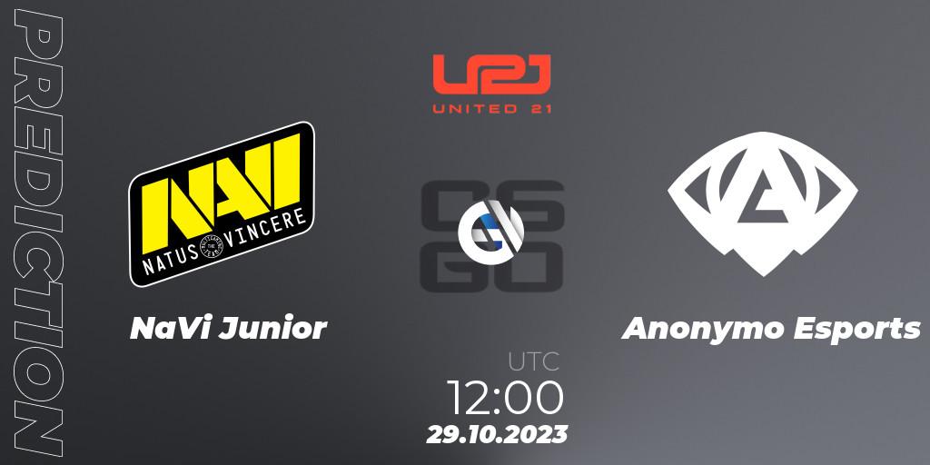 NaVi Junior - Anonymo Esports: ennuste. 28.10.2023 at 12:00, Counter-Strike (CS2), United21 Season 7