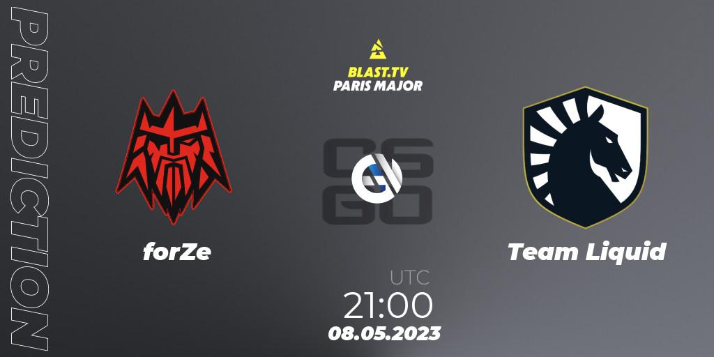 forZe - Team Liquid: ennuste. 08.05.2023 at 19:20, Counter-Strike (CS2), BLAST Paris Major 2023 Challengers Stage