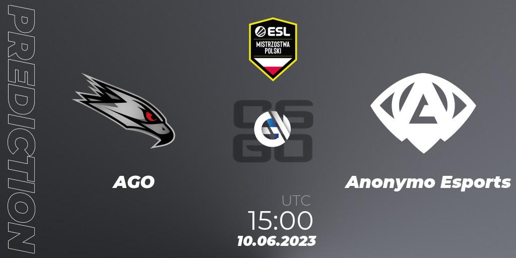 AGO - Anonymo Esports: ennuste. 10.06.23, CS2 (CS:GO), ESL Polish Championship Spring 2023